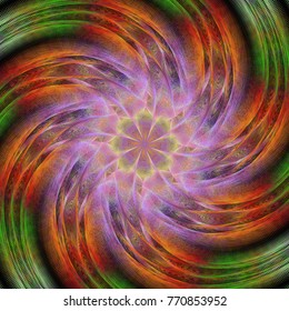 Abstract computer generated spiral fractal background - vector art