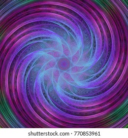Abstract computer generated spiral fractal background - vector art