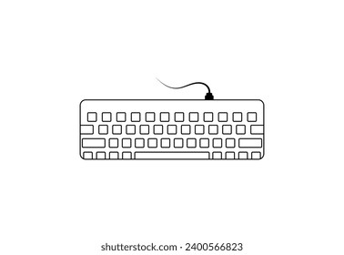 Abstract Computer keyboard logo design, vector silhouette keyboard icon, Vector illustration