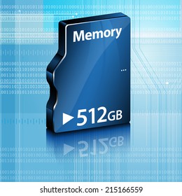Abstract computer memory on abstract computer background - vector illustration