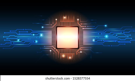 Abstract computer microprocessor circuit board vector background. EPS 10.