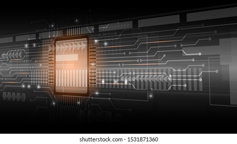 Abstract computer microprocessor circuit board vector background. EPS 10.