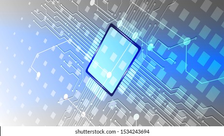 Abstract computer microprocessor circuit board vector background. EPS 10.