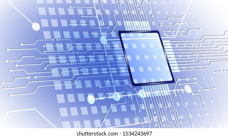 Abstract computer microprocessor circuit board vector background. EPS 10.