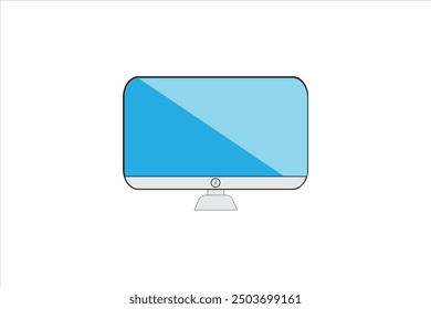 Abstract Computer Monitor Flat Vector illustration mockup graphics for T-shirts, posters, and greeting card  designs