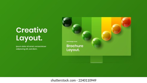 Abstract computer monitor mockup presentation concept. Simple landing page vector design layout.