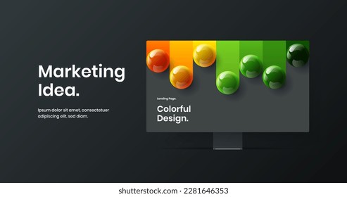 Abstract computer monitor mockup site template. Isolated web project design vector illustration.