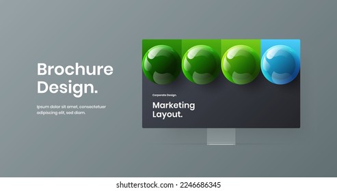 Abstract computer monitor mockup web project layout. Simple banner vector design concept.