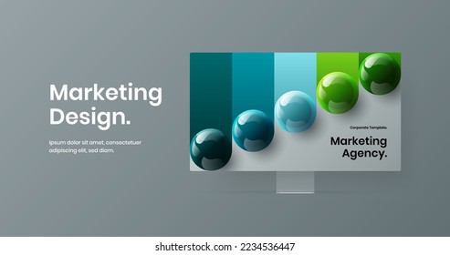 Abstract computer monitor mockup website concept. Clean banner vector design template.