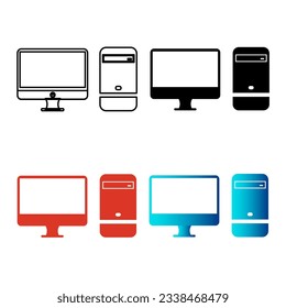 Abstract Computer Silhouette Illustration, can be used for business designs, presentation designs or any suitable designs.