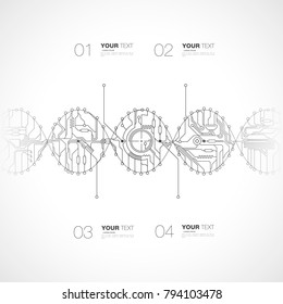 Abstract computer tech dna design infographics vector stock eps 10 illustration