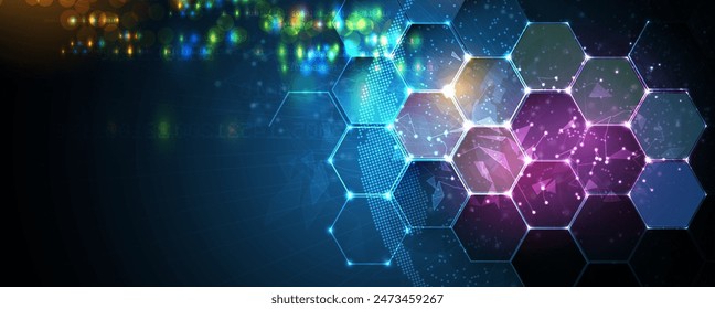 Abstract Computer technology background. network visual connection