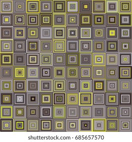 Abstract concentric background of squares. Geometric mosaic of squares