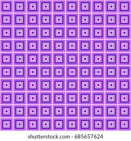 Abstract concentric background of squares. Geometric mosaic of squares
