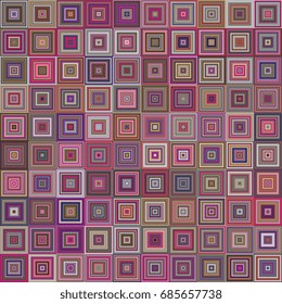 Abstract concentric background of squares. Geometric mosaic of squares