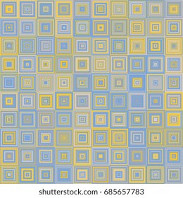 Abstract concentric background of squares. Geometric mosaic of squares