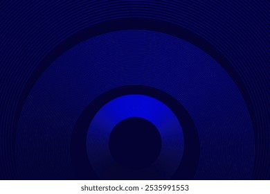 Abstractas círculos azules concéntricos sobre un fondo oscuro, creando un patrón de ondas futurista con un efecto de degradado para el arte digital moderno, temas tecnológicos y decoración minimalista
