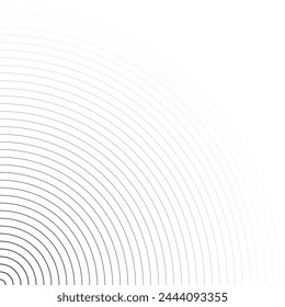 Abstract concentric circle background. line pattern design. Monochrome graphic. Circle for sound waves. vector illustration