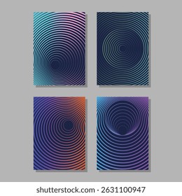 Planos de Fundo de Círculo Concêntrico Abstrato - Conjunto de Vetor de Padrão de Linha Radial Vibrante