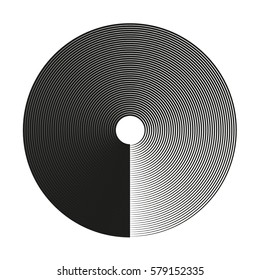 Abstract concentric circle elements. Vector pattern. Black and white graphics.