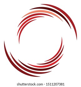 Abstract concentric circle. Spiral, swirl, twirl element. Circular and radial lines volute, helix. Segmented circle with rotation. Abstract radiating arc lines. Geometric cochlear, vortex illustration