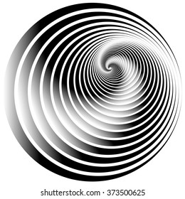 abstract concentric circles, monochrome vector art, element