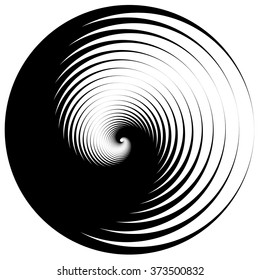 abstract concentric circles, monochrome vector art, element