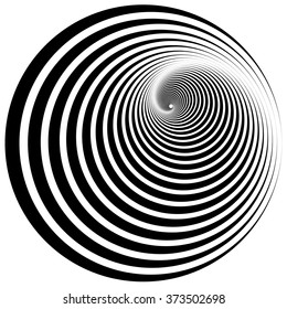 abstract concentric circles, monochrome vector art, element