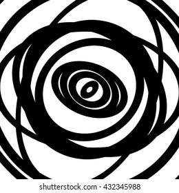 Abstract concentric circles pattern - Irregular, random circles.