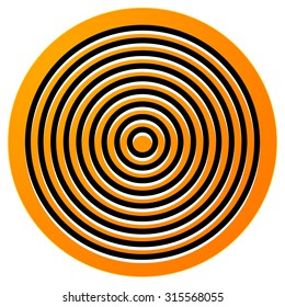 Abstract concentric circles, rings on a disc.