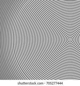 Abstract concentric circles texture in black and white colors, background pattern in modern style. Vector illustrarion