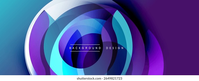 Abstract concentric circles, vibrant blue purple gradients. Modern design element, dynamic composition, smooth transitions. Background texture suggests depth.