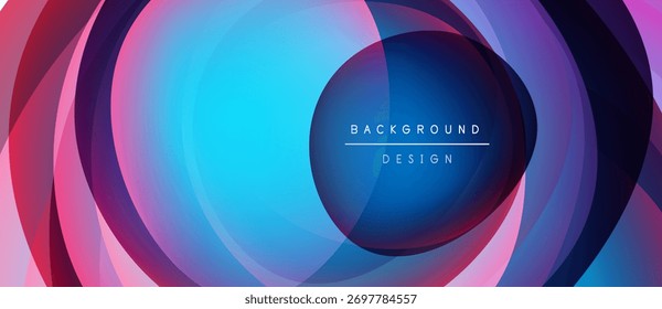 Abstract concentric circles, vibrant colors blend. Modern design, dynamic composition, suitable for backgrounds, presentations.