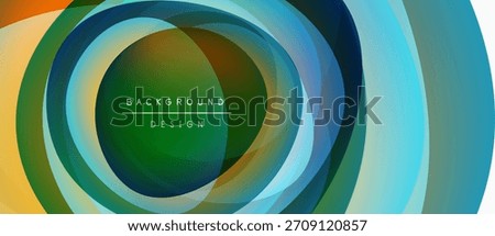 Abstract concentric circles, vibrant colors blend. Modern design, smooth gradients create dynamic visual effect. Background element for projects.