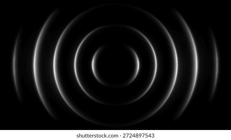 Abstract concentric light rings background with soft gray gradient hue