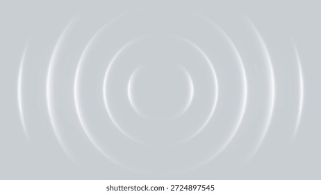 Abstract concentric light rings background with soft gray gradient hue