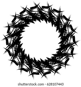 Abstract concentric mandala, motif design element. Circular geometric shape. Radial rotating abstract shape