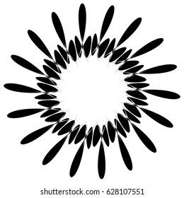 Abstract concentric mandala, motif design element. Circular geometric shape. Radial rotating abstract shape