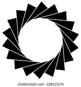 Abstract concentric mandala, motif design element. Circular geometric shape. Radial rotating abstract shape