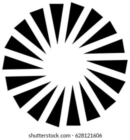 Abstract concentric mandala, motif design element. Circular geometric shape. Radial rotating abstract shape
