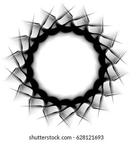 Abstract concentric mandala, motif design element. Circular geometric shape. Radial rotating abstract shape