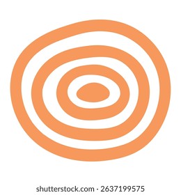 Abstract Concentric Oval Graphic in Orange