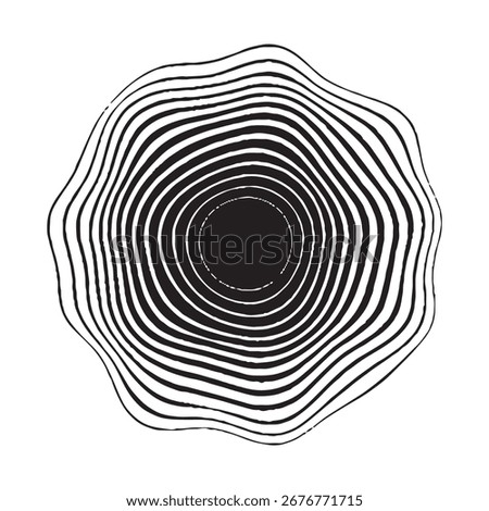Abstract Concentric Wavy Line Circle Pattern