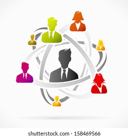 Abstract Concept About Business Network Team Vector Illustration 