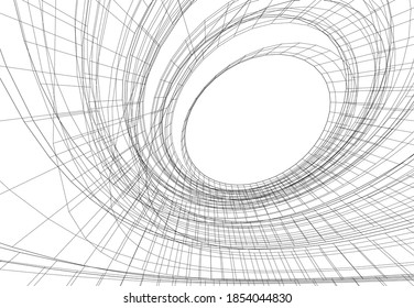 abstract concept architecture 3d illustration