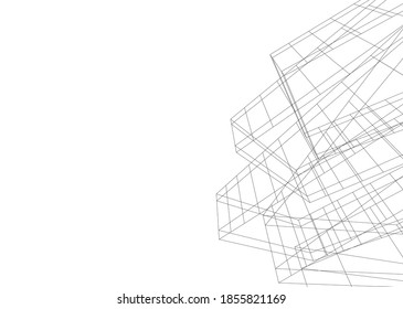 abstract concept architecture 3d illustration