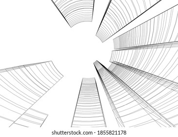 abstract concept architecture 3d illustration