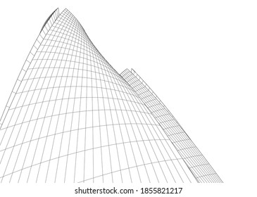 abstract concept architecture 3d illustration