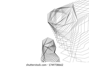 abstract concept architecture 3d vector