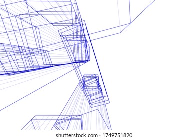 abstract concept architecture 3d vector